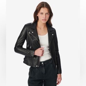 IRO: Han Leather Jacket (Black on black)